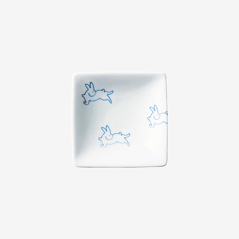 essence of life 　判子角小皿　うさぎ　